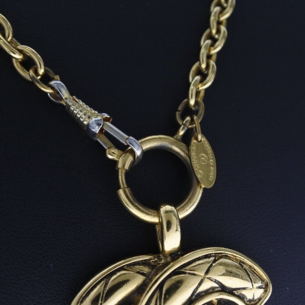 CHANEL Matrasse COCO Mark Necklace gold Plated Gold Women - Picture 3 of 7